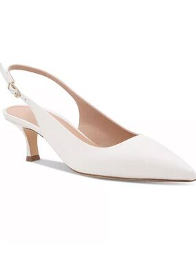 Bruno Magli Palerma White Slingback Kitten Heel